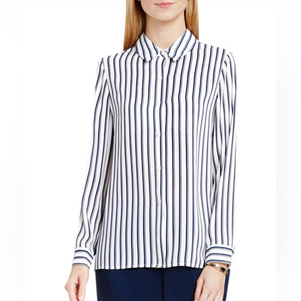 🌈 Vince Camuto women’s Stripe Blouse - Picture 1 of 7